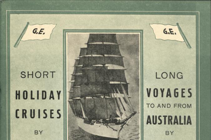 Front cover of the broschure "The Large Sailing Ships Owned by Captain Gustaf Erikson".