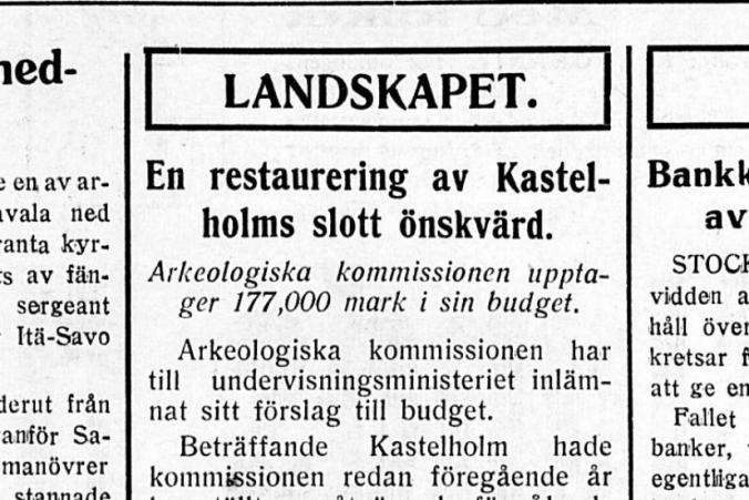 Artikel i Ålands Nyheter den 13.4.1929.